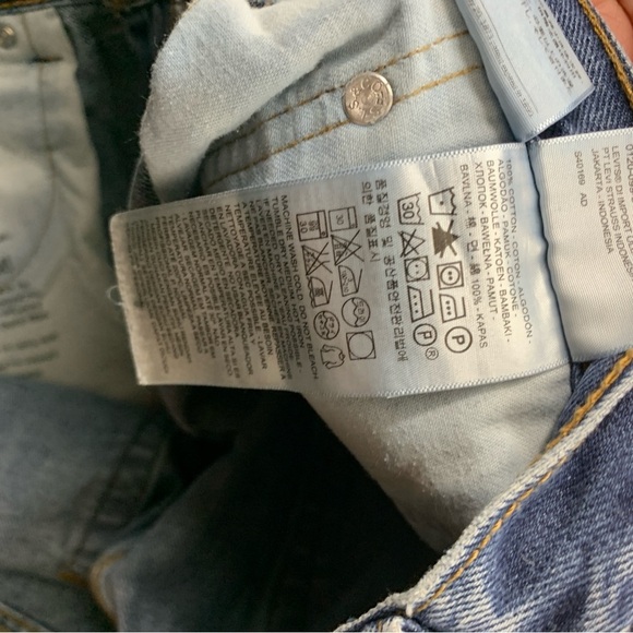 Levis Men Size 40 x 32 Jeans 505 Regular Fit Straight Light Wash Pants Cotton - Picture 7 of 7